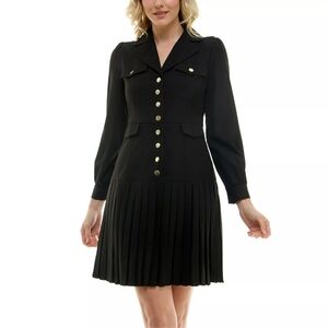 Nanette Lepore Black Long Sleeve Button Up Utility Dress Size 4